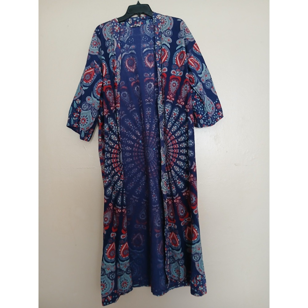 Earthbound Kimono Cardigan Medium Peasant Boho Cottage Lagenlook Artsy Open